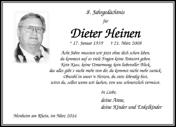 Traueranzeige von Dieter Heinen von Rheinische Post