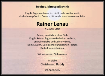 Traueranzeige von Rainer Lenau von Rheinische Post