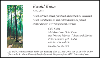 Traueranzeige von Ewald Kuhn von Rheinische Post