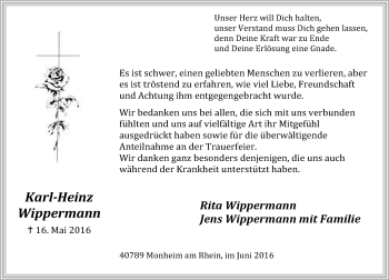 Traueranzeige von Rita Wippermann von Rheinische Post