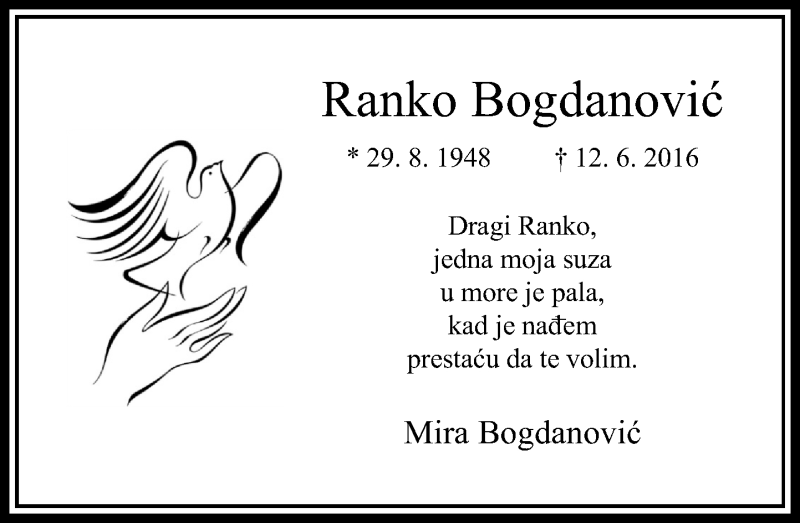  Traueranzeige für Ranko Bogdanovic vom 25.06.2016 aus Rheinische Post