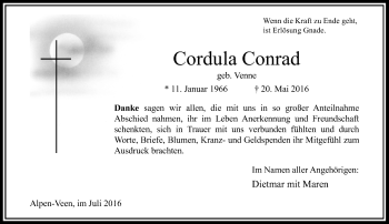 Traueranzeige von Cordula Conrad von Rheinische Post