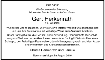 Traueranzeige von Gert Herkenrath von Rheinische Post
