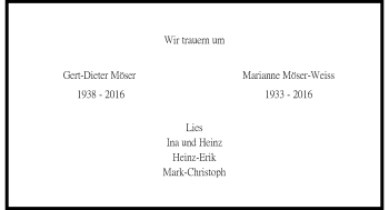 Traueranzeige von Gert-Dieter und Marianne  von Rheinische Post