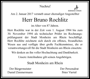 Traueranzeige von Bruno Geser von Rheinische Post