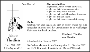 Traueranzeige von Jakob Theißen von Rheinische Post
