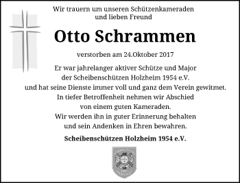 Traueranzeige von Otto Schrammen von Rheinische Post