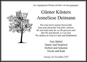 Traueranzeige von Günter und Anneliese  von Rheinische Post