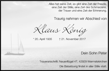 Traueranzeige von Klaus König von Rheinische Post