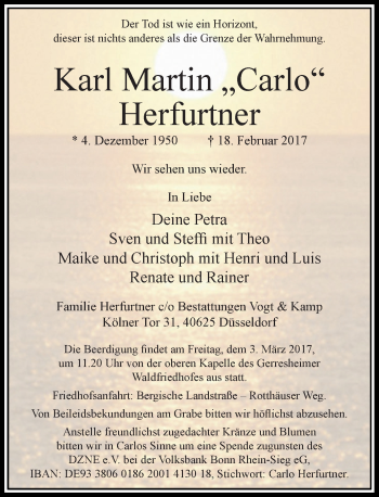 Traueranzeige von Karl Martin Carlo von Rheinische Post