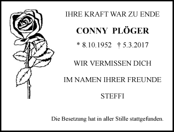 Traueranzeige von Conny Plöger von Rheinische Post