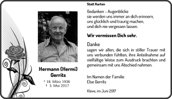 Traueranzeige von Hermann Gerrits von Rheinische Post