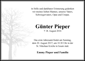 Traueranzeige von Günter Pieper von Rheinische Post