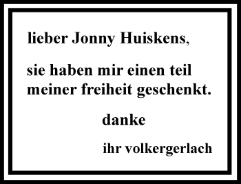 Traueranzeige von Jonny Huiskens von Rheinische Post