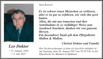 Traueranzeige von Leo Doktor von Rheinische Post