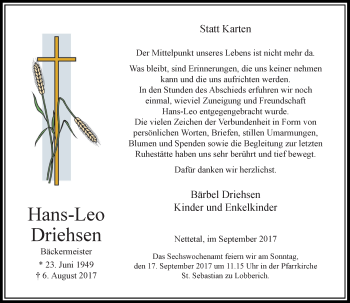 Traueranzeige von Hans-Leo Driehsen von Rheinische Post