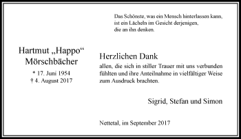 Traueranzeige von Hartmut Mörschbächer von Rheinische Post