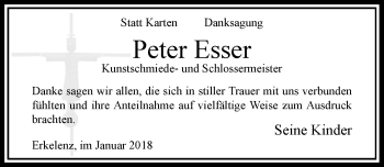 Traueranzeige von Peter Esser von Rheinische Post