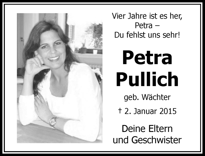  Traueranzeige für Petra Pullich vom 29.12.2018 aus Rheinische Post