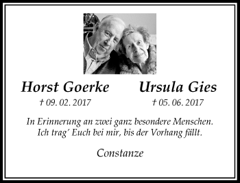 Traueranzeige von Horst und Ursula  von Rheinische Post