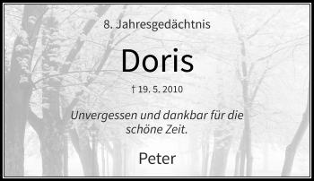 Traueranzeige von Doris  von Rheinische Post