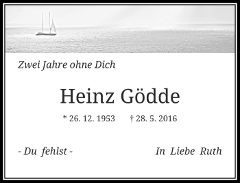 Traueranzeige von Heinz Gödde von Rheinische Post