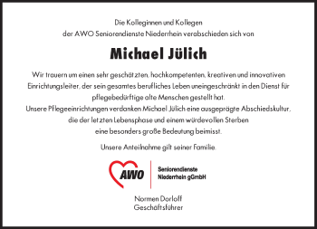 Traueranzeige von Michael Jülich von Rheinische Post