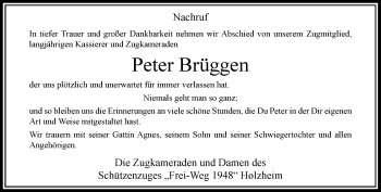 Traueranzeige von Peter Brüggen von Rheinische Post