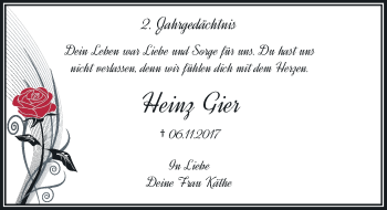 Traueranzeige von Heinz Gier von Rheinische Post