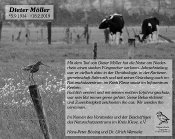Traueranzeige von Dieter Möller von Rheinische Post