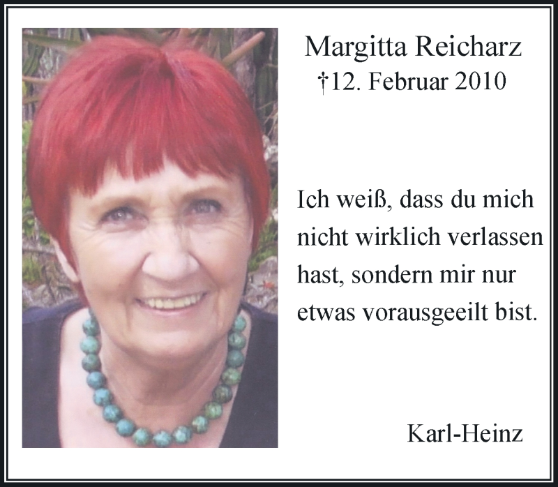  Traueranzeige für Margitta Reicharz vom 12.02.2019 aus Rheinische Post