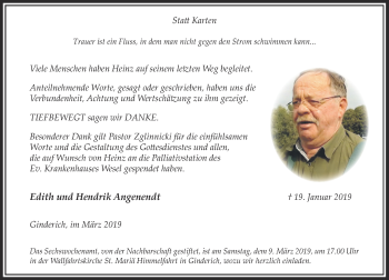 Traueranzeige von Heinz  von Rheinische Post