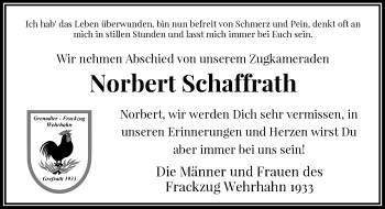 Traueranzeige von Norbert Schaffrath von Rheinische Post