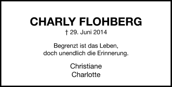 Traueranzeige von Charly Flohberg von Rheinische Post