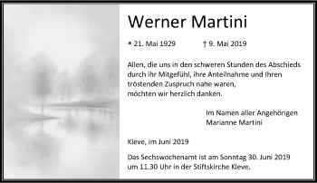 Traueranzeige von Werner Martini von Rheinische Post