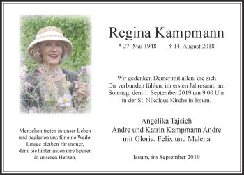 Traueranzeige von Regina Kampmann von Rheinische Post