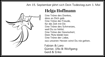 Traueranzeige von Helga Hoffmann von Rheinische Post