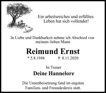 Traueranzeige von Reimund Ernst von Rheinische Post