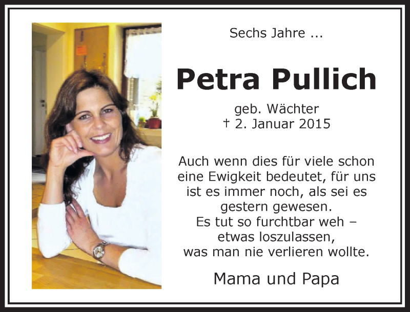  Traueranzeige für Petra Pullich vom 02.01.2021 aus Rheinische Post