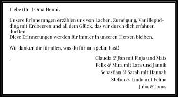 Traueranzeige von Henni  von Rheinische Post