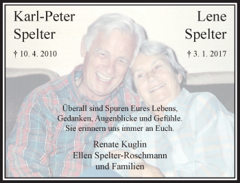 Traueranzeige von Lene und Karl-Peter Spelter von Rheinische Post