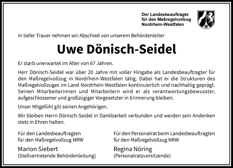  Traueranzeige für Uwe Dönisch-Seidel vom 02.05.2020 aus Rheinische Post