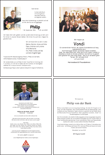 Traueranzeige von Philip von der Bank von Rheinische Post