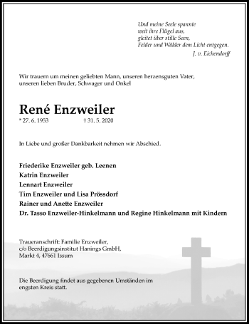 Traueranzeige von Rene Enzweiler von Rheinische Post