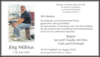 Traueranzeige von Jörg Möbius von Rheinische Post