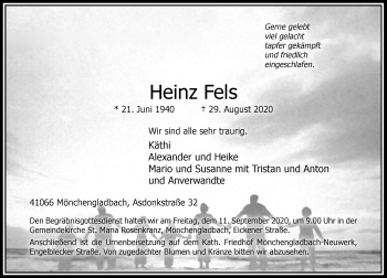 Traueranzeige von Heinz Fels von Rheinische Post