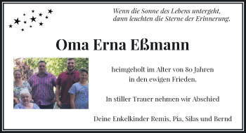 Traueranzeige von Erna Eßmann von Rheinische Post