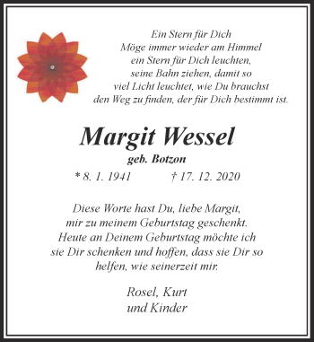 Traueranzeige von Margit Wessel von Rheinische Post