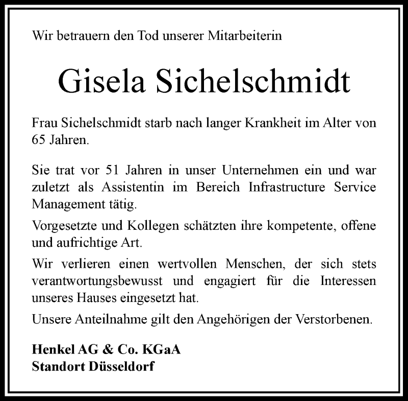  Traueranzeige für Gisela Sichelschmidt vom 09.10.2021 aus Rheinische Post