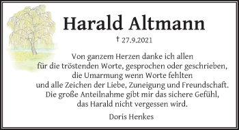 Traueranzeige von Harald Altmann von Rheinische Post
